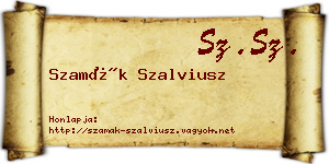 Szamák Szalviusz névjegykártya